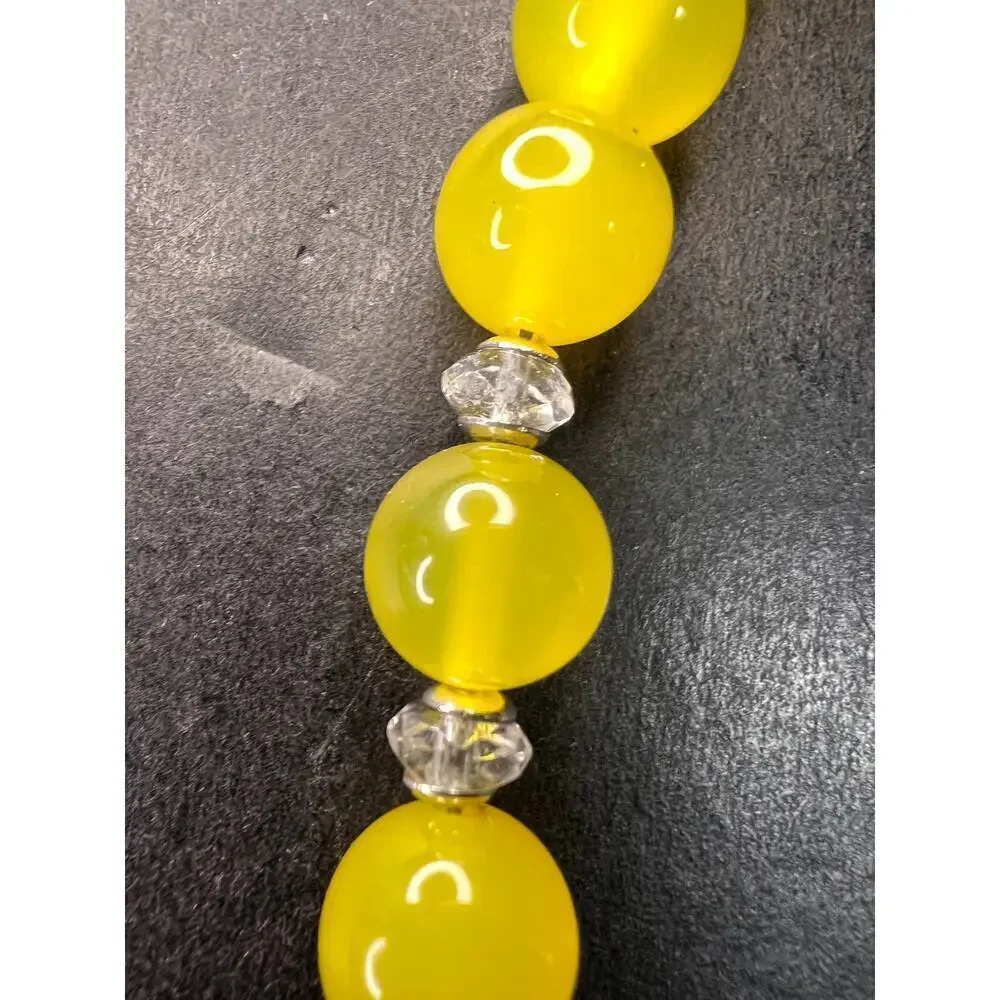 NEW Yellow chalcedony and quartz Sterling silver necklace